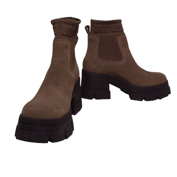 🆕UGG Brooklyn Platform Chelsea Leather Boot Hickory 7.5 - Picture 6 of 12